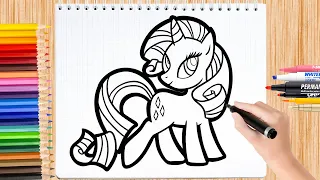 How to Draw My Little Pony Rarity - Drawing Rarity The Fabulous Fashionista  - Paintingku