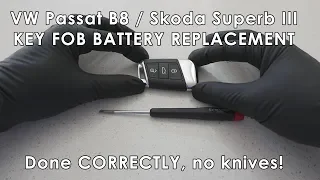 How to Replace VW Passat B8, Skoda Superb III Key Battery