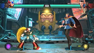 Zero & Arthur vs Doctor Strange & Iron Man (Hardest AI) - Marvel vs Capcom: Infinite