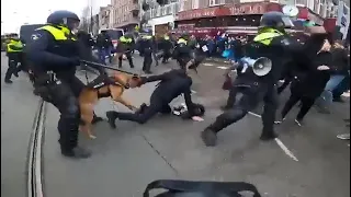 Разгон протестов в Нидерландах, март 2023