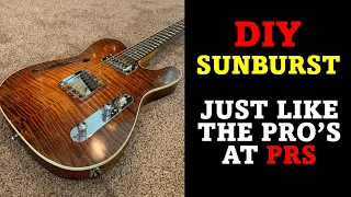 DIY Sunburst. How to stain, paint & finish a sunburst guitar body like the pros do! PRS Style Burst.