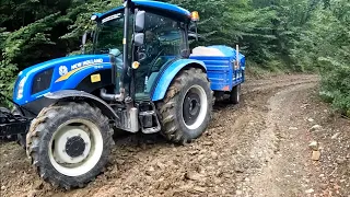 New Holland tt 4.75 Traktör İle 8 ton Yük İle Dağ Başında Yolda Kaldık / 900 saat Frenleri Değişmiş