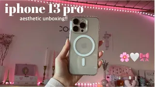 iphone 13 pro gold aesthetic unboxing!! 🌸🎀