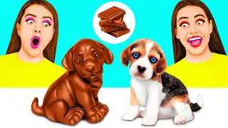 Desafío De Comida Real vs. De Comida Chocolate | Momentos divertidos de Comida por TeenChallenge
