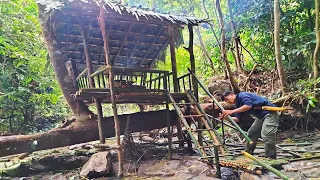 Full video 7 Days solo Bushcraft: Make a bamboo boat for fishing .Survival in the rain forest .