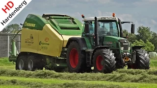 Balen persen | Fendt 718 Vario + Krone Comprima CV 150 XC | Pressing bales | Top | Lunteren | NL.