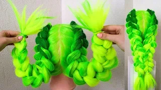 ПРОСТОЙ СПОСОБ Как вплетать КАНЕКАЛОН. Две Французские косы с Канекалоном. French Braid w/ Kanekalon