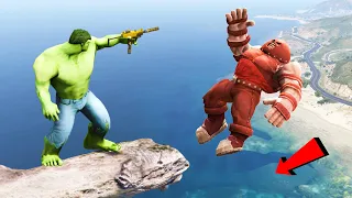 GTA 5 Water Ragdolls Hulk vs Jaggernaut Jumps/Fails #108 (Euphoria physics Funny Moments)