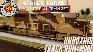 Bachmann Strike Force HO Scale Model Train Set I Unboxing, Set-up, Track Run I Railway Layout