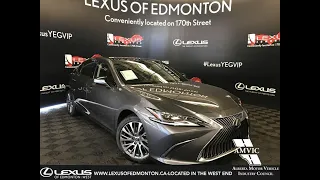 Grey 2019 Lexus ES 350 Luxury Package Walk Around Review - West Edmonton, Alberta, Canada