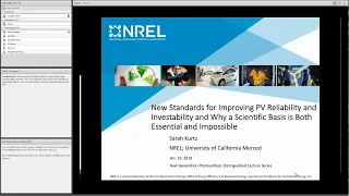 Sarah Kurtz, "New Standards for Improving PV Reliability and Investability"