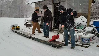 Wood Pellet Train in the Snow - WP-1