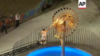 Second Olympic cauldron lit in downtown Rio