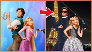 Tangled and Flynn Rider: in Paris near the Eiffel tower - Cartoon Art