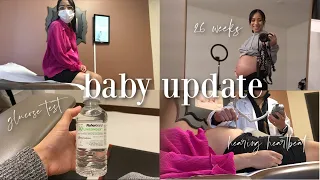 BABY UPDATE: fiance hears baby's heartbeat for first time + glucose test *26 weeks pregnant*