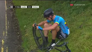 Colombian Cyclist in tears after being left stranded