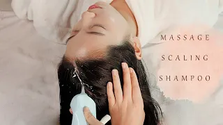 ASMR Head Massage and Scalp Scaling+Shampoo