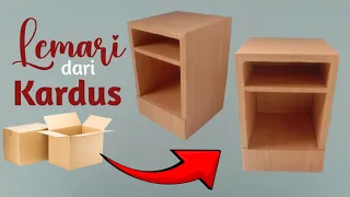 Tutorial Membuat Meja Nakas dari kardus Bekas | Bedside Table #diy #craft #tutorial