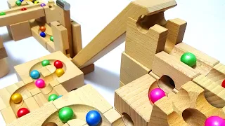 Marble run ASMR ☆ Cubolo & corrugated plate wooden summary video