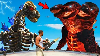 Fire 3 HEAD GODZILLA vs SKELETON GODZILLA Fight In GTA 5 | EPIC BATTLE - WHO IS BEST?