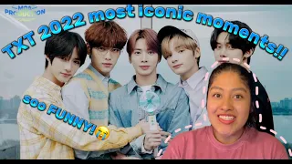 TXT Moments of 2022 are ICONIC!(Reaction"TxT 2022 funniest/most iconic moments Moas cant let go of")