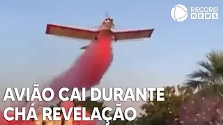 Avião perde o controle e cai durante chá revelação