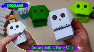 ☠️Origami Talking Paper Skull💀Halloween origami SKULL