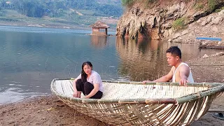 How to make a boat yacht out of bamboo - Amazing hand skills - Green forest life, farm at the lake