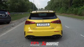 AKRAPOVIC EXHAUST MERCEDES A45S AMG W177 EDITION 1 | LAUNCH & FLY BY