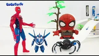 Go Go Super Wings Under Attack by Monster Bugs. Spiderman and Monsters attack. GoGoToy