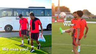 Firmino & Mo Salah's reaction when LUIS DIAZ back to training with Liverpool in Dubai