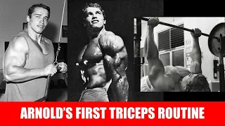 ARNOLD'S FIRST TRICEPS ROUTINE! HOW HE GREW HIS ARMS FROM 13 TO 19 INCH! HOW HE TRAINED IN AUSTRIA!