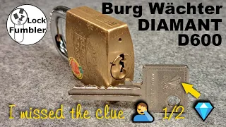 [180] 💎Challenging bitting on this Burg Wächter DIAMANT D600 💎