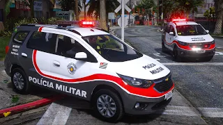 3 INDIVÍDUOS ARMADOS CONFRONTAM COM A FORÇA PATRULHA PMESP | GTA 5 POLICIAL
