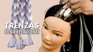 🔴 2 TRENZAS DE RAIZ ► CON EXTENSIONES  ▬ Técnica probada