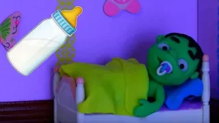 BABY HULK CAN'T FALL ASLEEP ❤ Superhero & Frozen Elsa Play Doh Cartoons For Kids