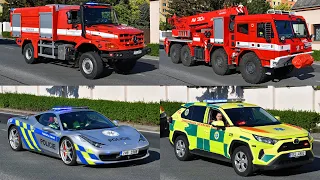 Spanilá jízda techniky hasičů, záchranářů i policistů na Dni záchranářů 2023 v Kolíně