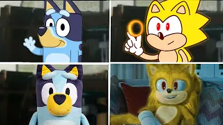 Sonic The Hedgehog Movie BLUEY VS SUPER SONIC Uh Meow All Designs Compilation