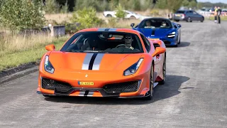 Ferrari 488 Pista - Acceleration Sounds, Flames & Drift !