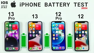 iOS 17.3.1 iPhone 13 Pro vs 13 vs 12 Pro vs 12  Battery Drain Test in 2024