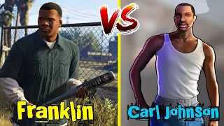 GTA 5 VS GTA SAN ANDREAS FULL COMPARISON CJ VS FRANKLIN