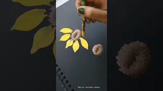 Sunflower one stroke painting #shorts #viral #youtubeshorts #ytshorts #trendingshorts #art #artist