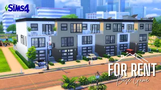 Modern Base Game Townhomes For Rent | Sims 4 Stop Motion Build | No CC
