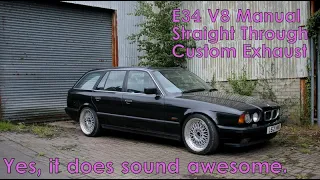 BMW E34 530i Touring - Manual V8 with Custom Straight-Through Exhaust - Onboard Sound