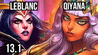 LEBLANC vs QIYANA (MID) | 8/1/8, 1.0M mastery | KR Diamond | 13.1