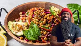 The 20 minute ANTI-INFLAMMATORY high protein chickpea salad you’ll have ON REPEAT all summer