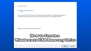 How to Create a Windows 10 USB Recovery Drive