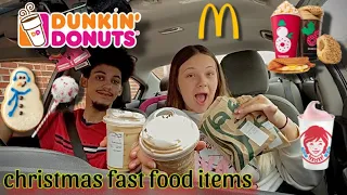 Trying NEW Christmas Items From Fast Food Restaurants || 2023