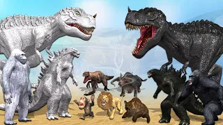 Dinosaur Gorilla Godzilla Black And White Animals || Cartoon Godzilla Comedy video