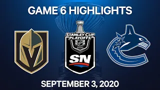 NHL Highlights | 2nd Round, Game 6: Golden Knights vs. Canucks - Sept 3, 2020
